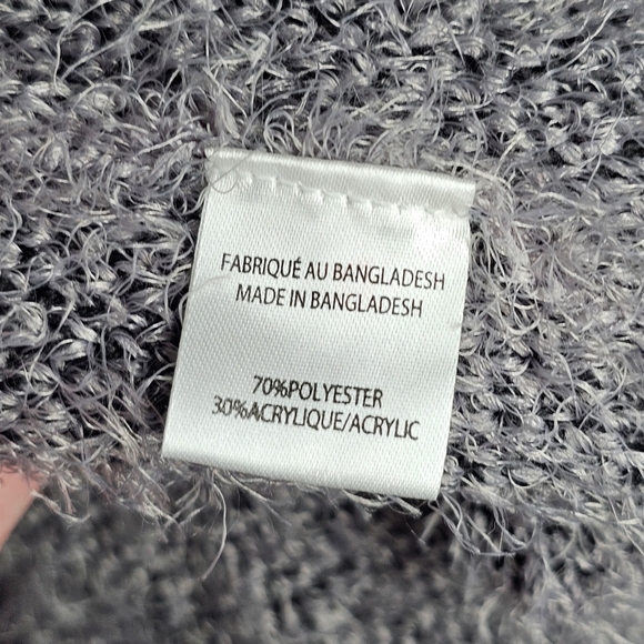 Lily Morgan Dark Grey Plaid Open Front Long Sweater Cardigan Size 2X - Picture 5 of 9